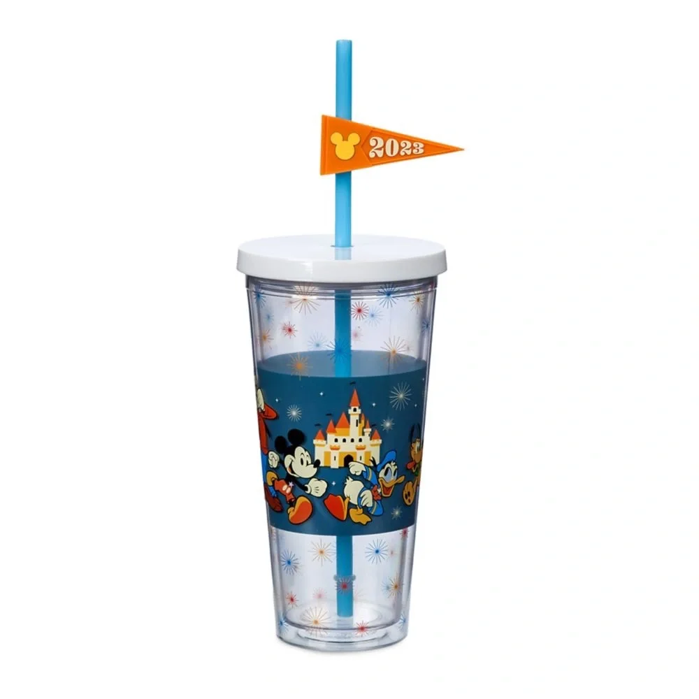 Disney Tumbler With Straw - Mickey And Friends NWT